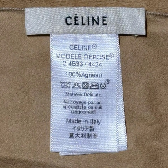 CÉLINE LAMBSKIN LEATHER FOULARD SCARF BY PHOEBE PHILO - Picture 4 of 8